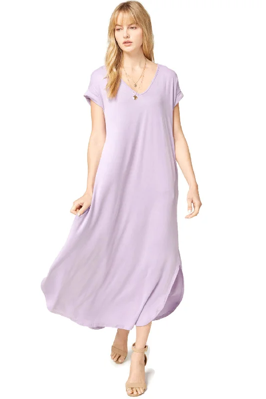 Everyday Pocket Maxi Dress, Lilac Classic A-Line Maxi Dress