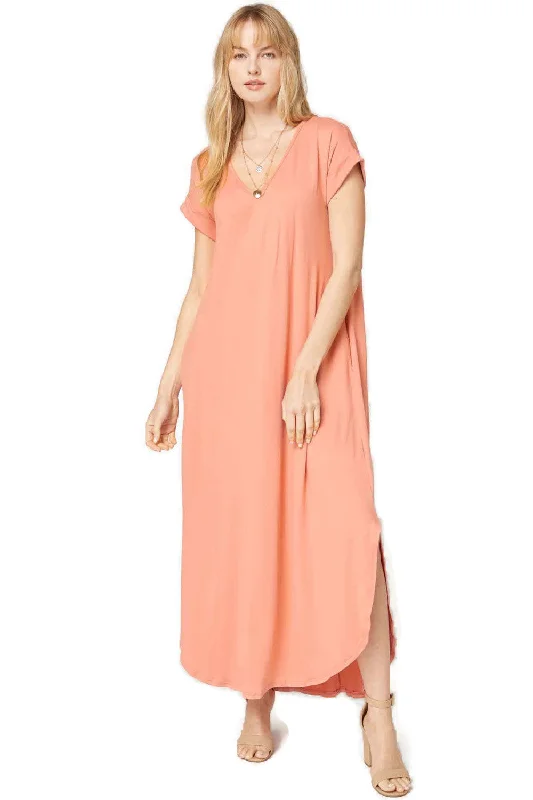 Everyday Pocket Maxi Dress, Sunset Comfortable Ruffle Maxi Dress