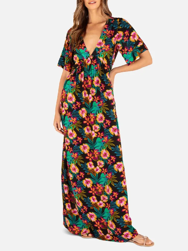 Fiji Fantasy Maxi Dress Cozy Maxi Dress with Slit