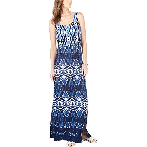 INC Blouson Tie-Dye Maxi Dress Stylish Pleated A-Line Maxi Dress