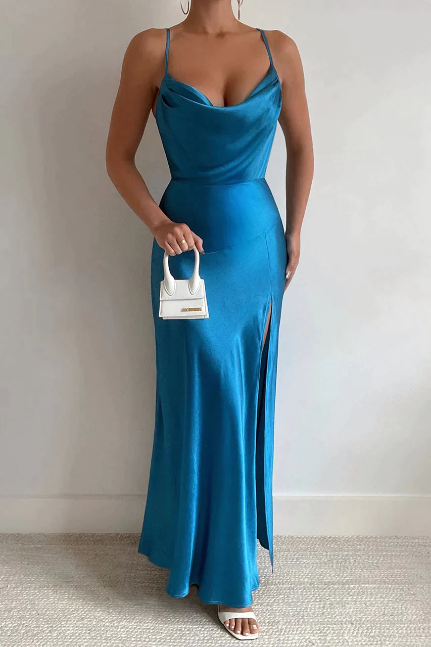 Lena Maxi Dress - Blue Elegant Tiered Maxi Dress