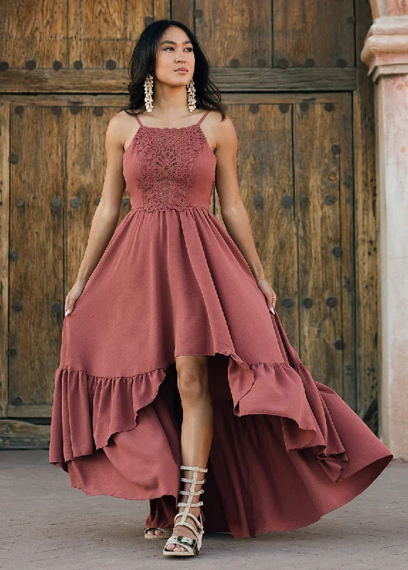Mala Maxi Dress in Clay Cozy Cold-Shoulder Maxi Dress
