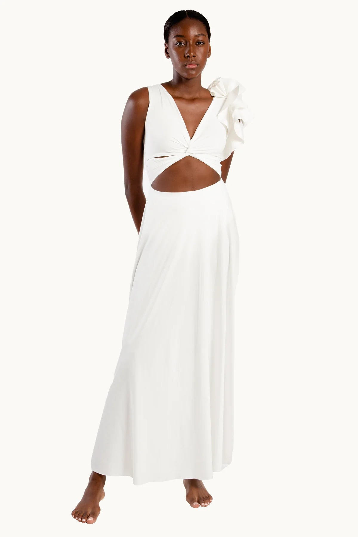 MAYGEL CORONEL BLANCA MAXI DRESS IN OFF WHITE Fashionable Sleeveless Maxi Dress
