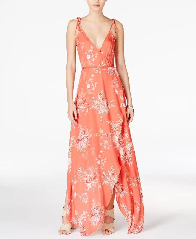 Minkpink Hot Springs Printed Wrap Maxi Dress Elegant Maxi Dress with Lace