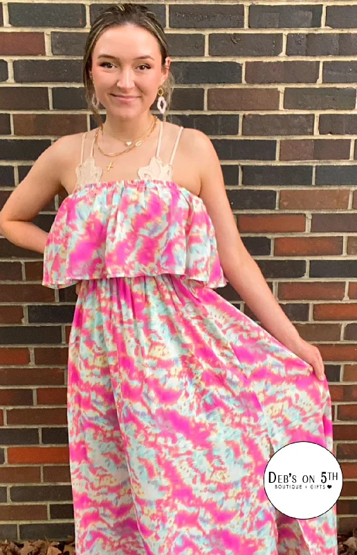Off Shoulder Ruffle Top Maxi Dress Stylish Boho Chic Maxi Dress