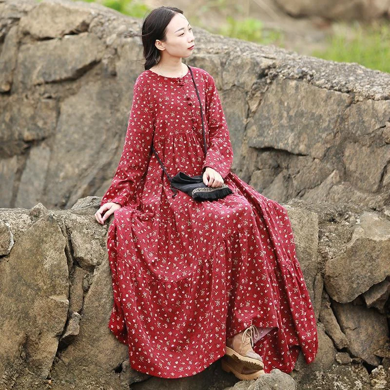 Oversized Floral Hippie Maxi Dress Fashionable Sheer Maxi Dress