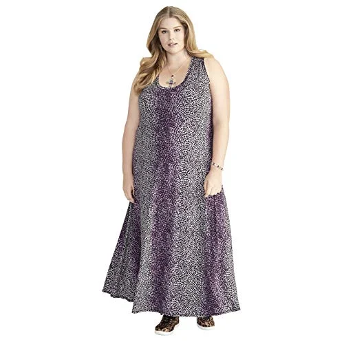 Plus Size Printed Racerback Maxi Dress Stylish A-Line Maxi Dress