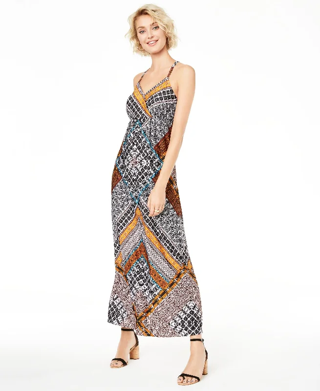 Printed Ring Back Maxi Dress Classic A-Line Maxi Dress