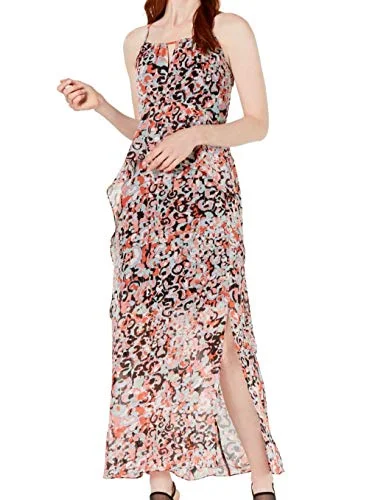 Printed Ruffled Maxi Dress Fashionable Asymmetrical Maxi Dress