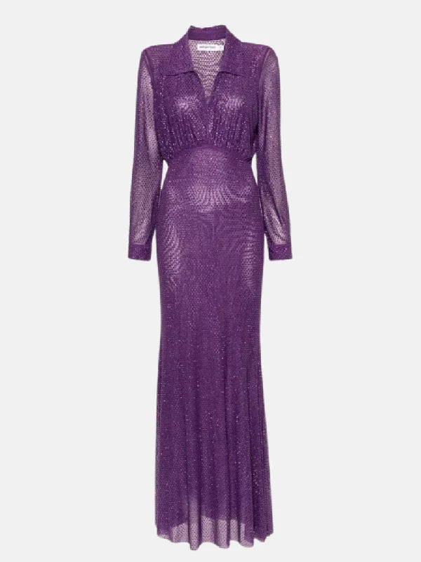 Rhinestone Embellished Maxi Dress Chic Sleeveless Maxi Dress
