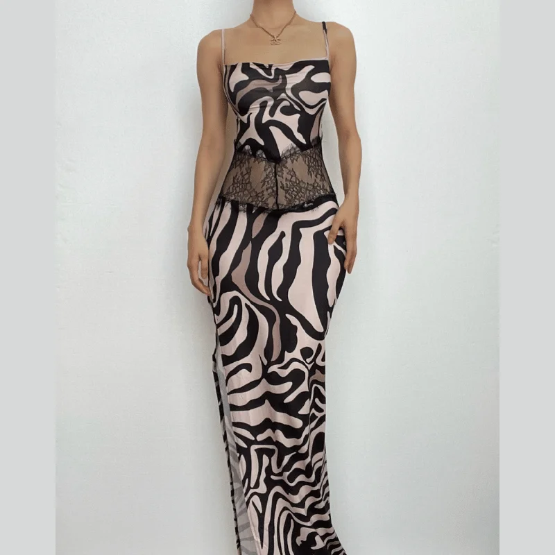 Zebra print hollow out contrast cross back slit backless cut out maxi dress Stylish Long Sleeve Maxi Dress Zebra print hollow out contrast cross back slit backless cut out maxi dress Stylish Long Sleeve Maxi Dress