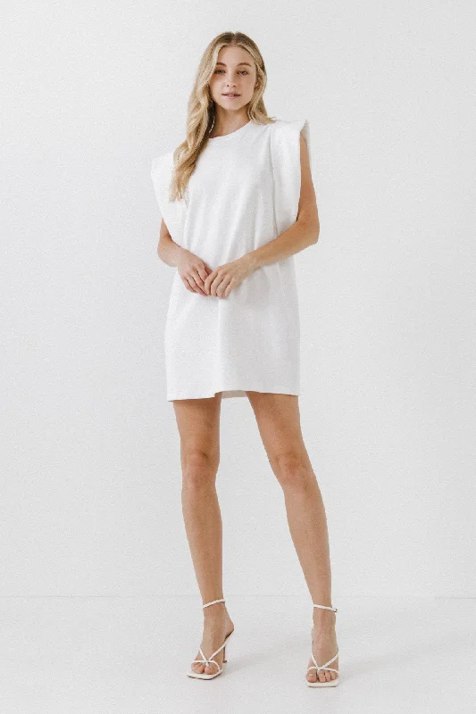 Endless Rose - Folded Detail Mini Dress Stylish Floral Print Mini Dress