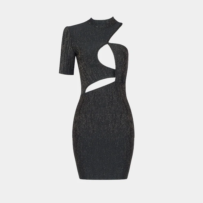 Hollow Out Personalized Knitted Mini Dress Elegant Lace Mini Dress