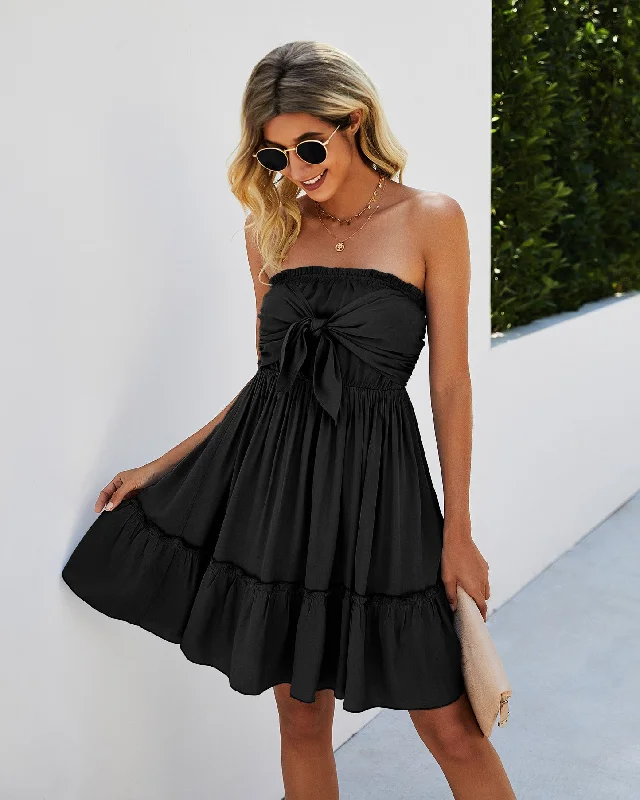Sleeveless Backless Wrap Chest Mini Dress Classic Casual Mini Dress