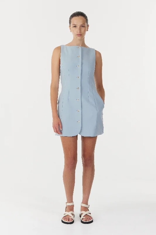 Third Form Skyline Tailored Mini Dress - Powder Blue Fashionable Lace Mini Dress