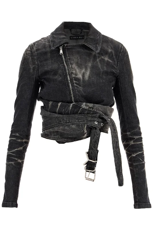 Denim Jacket With Criss-cross Belt - Black Embroidered Jacket Appliqued Jacket Beaded Jacket Denim Jacket With Criss-cross Belt - Black Embroidered Jacket Appliqued Jacket Beaded Jacket