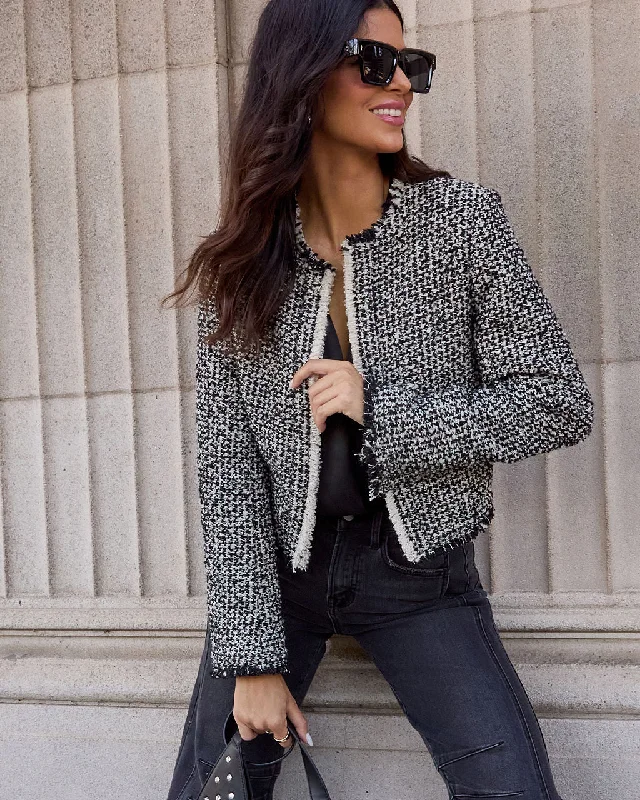 Allyson Open Front Tweed Jacket Jacket Blazer Coat