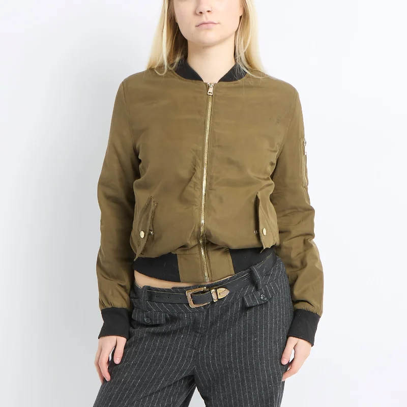 Atmosphere Bomber Jacket - UK 8 V-Neck Jacket Boat Neck Jacket Square Neck Jacket