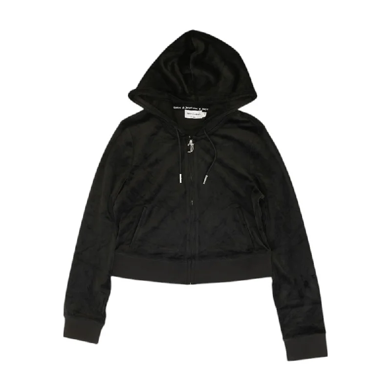 Black Solid Lightweight Jacket Ribbed Jacket Pleated Jacket Ruffled Jacket