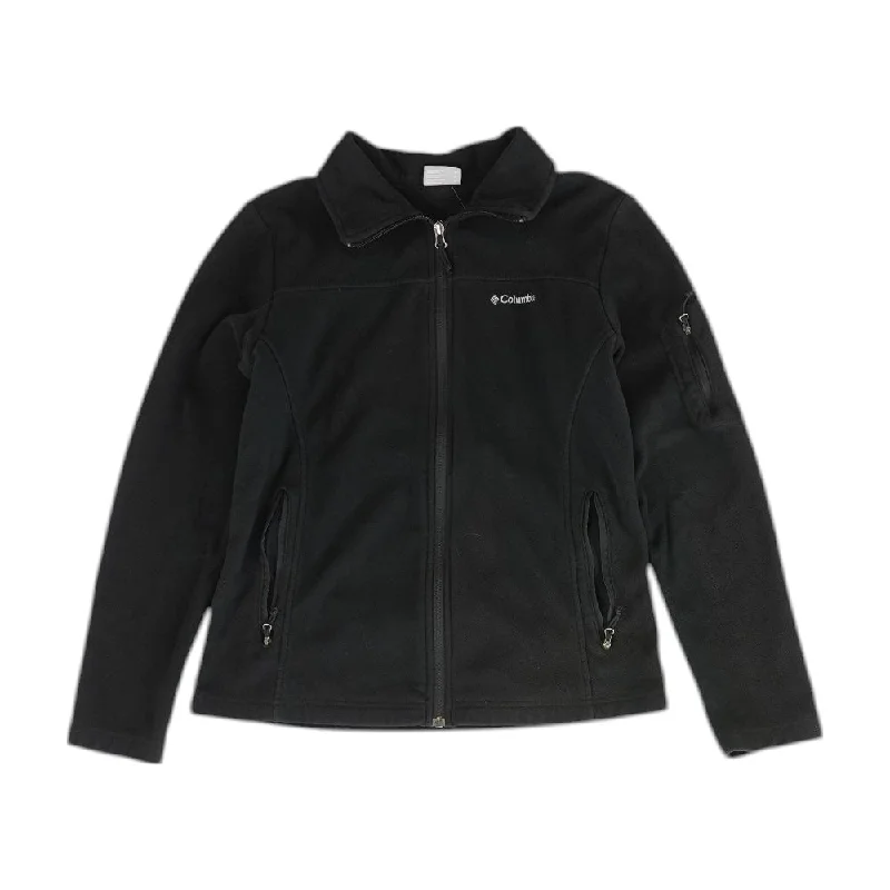 Black Solid Lightweight Jacket Zip Front Button Front Snap Front