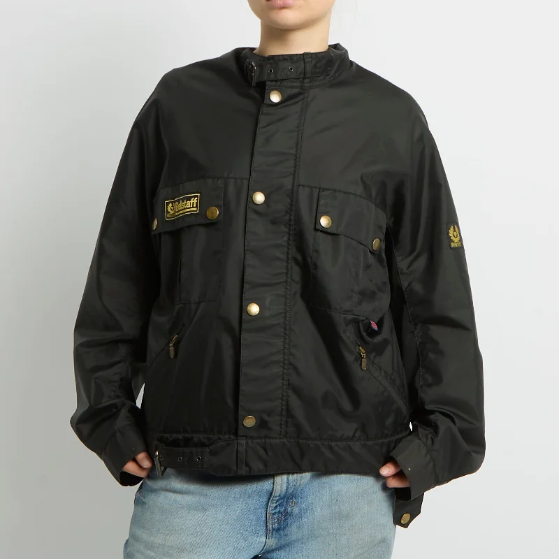 Buckle Detail Button Up Jacket - UK 14 Fleece Jacket Down Jacket Parka