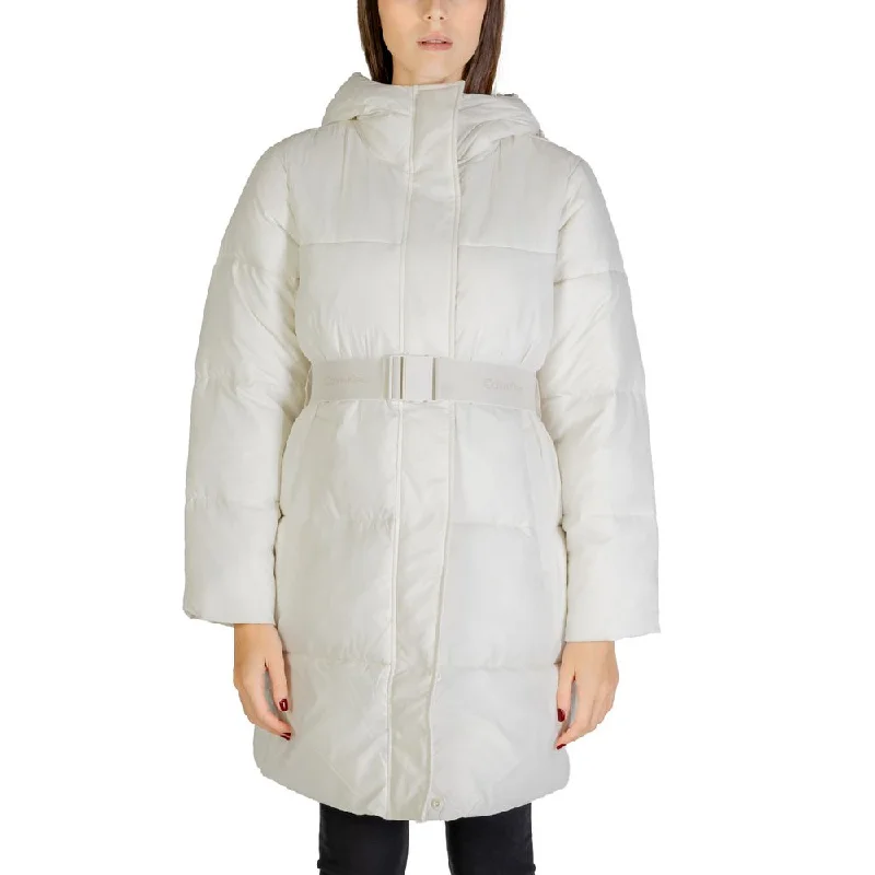 Calvin Klein Jeans Cream Nylon Jackets & Coat Nylon Fabric Polyester Fabric Spandex Fabric Calvin Klein Jeans Cream Nylon Jackets & Coat Nylon Fabric Polyester Fabric Spandex Fabric