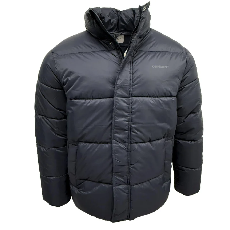 Carhartt WIP Mens Doville Water Repellent Puffer Jacket Navy Notch Collar Peter Pan Collar Cowl Neck Carhartt WIP Mens Doville Water Repellent Puffer Jacket Navy Notch Collar Peter Pan Collar Cowl Neck