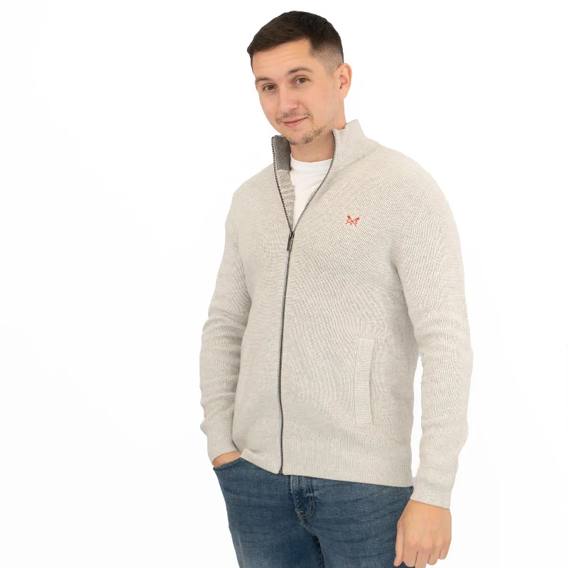 Crew Clothing Mens Zip Up Grey Knit Jacket Mesh Jacket Canvas Jacket Denim Jacket