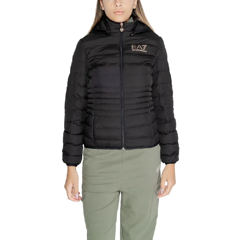 EA7 Emporio Armani Black Polyester Jackets & Coat Faux Fur Fabric Real Fur Fabric Shearling Fabric EA7 Emporio Armani Black Polyester Jackets & Coat Faux Fur Fabric Real Fur Fabric Shearling Fabric