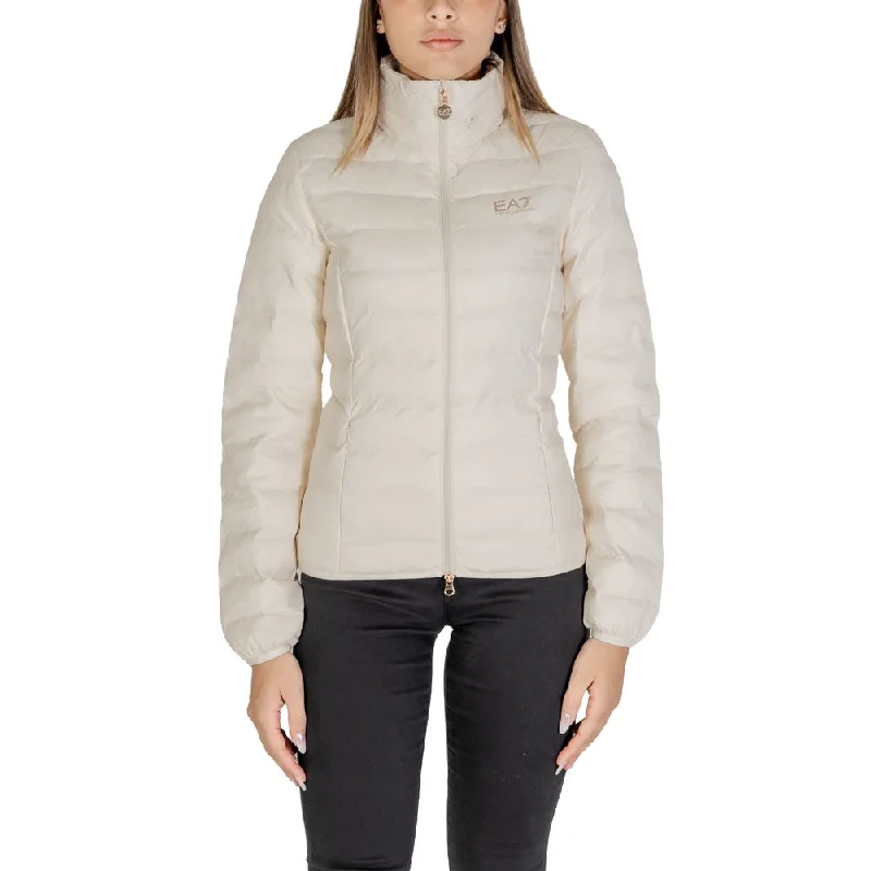 EA7 Emporio Armani Cream Polyamide Jackets & Coat Quilted Jacket Puffer Jacket Insulated Jacket