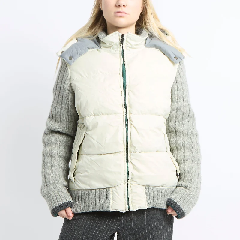 Energie-Puffer-Knit-Blend-Jacket - UK 16 Embroidered Jacket Appliqued Jacket Beaded Jacket Energie-Puffer-Knit-Blend-Jacket - UK 16 Embroidered Jacket Appliqued Jacket Beaded Jacket