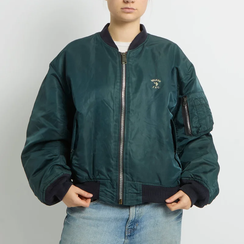 Flight Style Bomber Jacket - UK 12 Rayon Fabric Velvet Fabric Corduroy Fabric