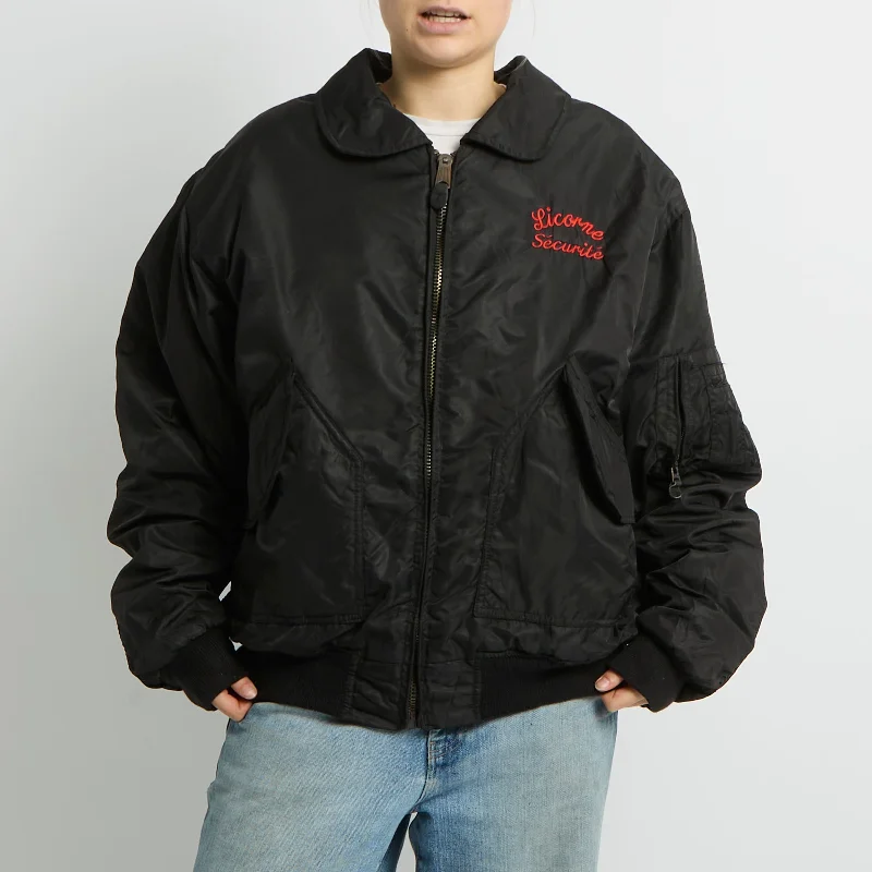 Flight Style Bomber Jacket - UK 16 Faux Fur Jacket Real Fur Jacket Shearling Jacket