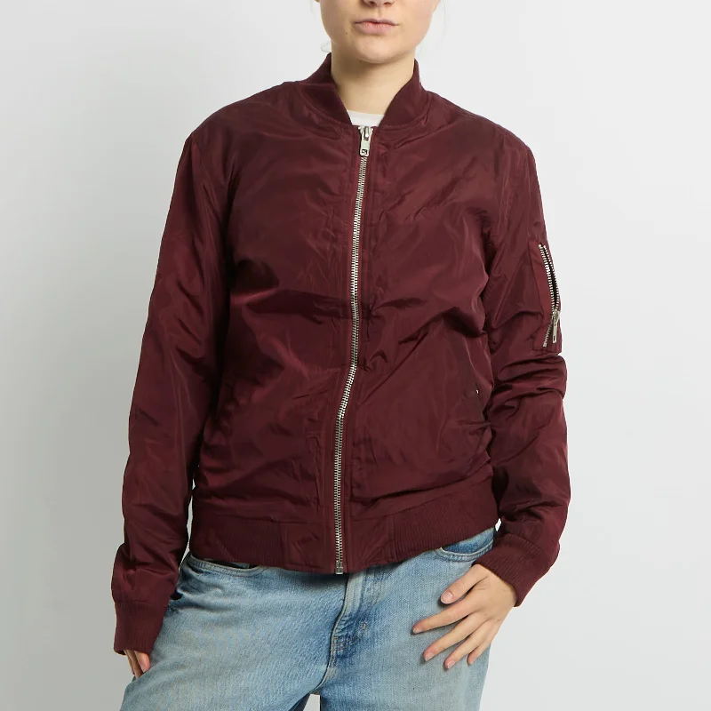 Flight Style Bomber Jacket - UK 8 Tailored Jacket Straight Jacket A-Line Jacket