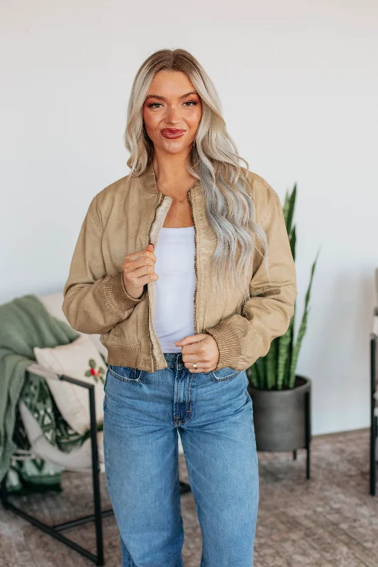 Hawkins Denim Bomber Jacket - Camel Jersey Jacket Tulle Jacket Batik Jacket