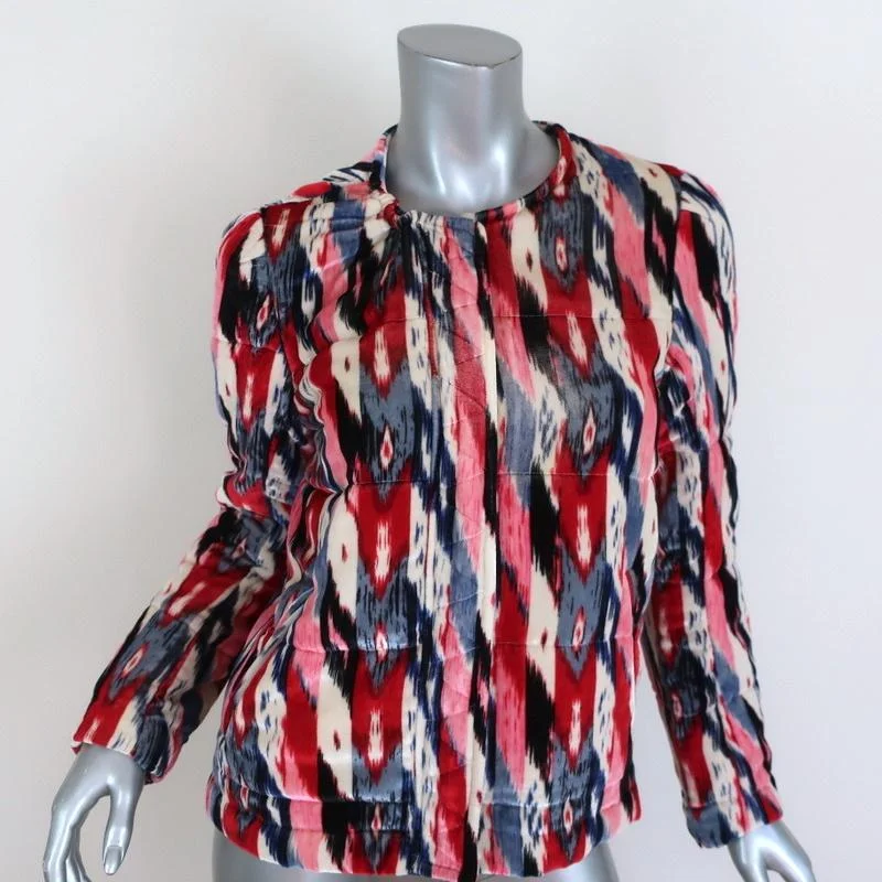 Isabel Marant Etoile Padded Jacket Lita Multicolor Printed Velvet Size 36 Jacket Blazer Coat Isabel Marant Etoile Padded Jacket Lita Multicolor Printed Velvet Size 36 Jacket Blazer Coat