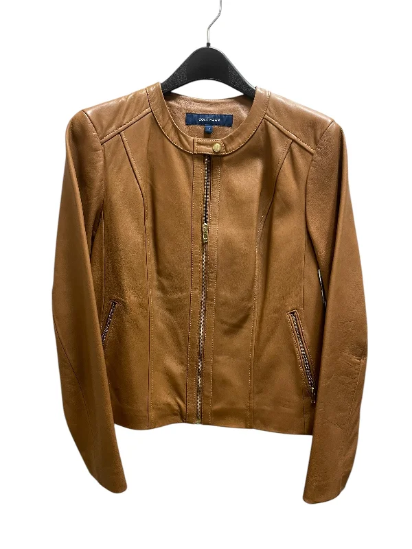 Jacket Leather By Cole-haan In Brown, Size: L One-Shoulder Jacket Off-the-Shoulder Jacket Asymmetrical Jacket Jacket Leather By Cole-haan In Brown, Size: L One-Shoulder Jacket Off-the-Shoulder Jacket Asymmetrical Jacket