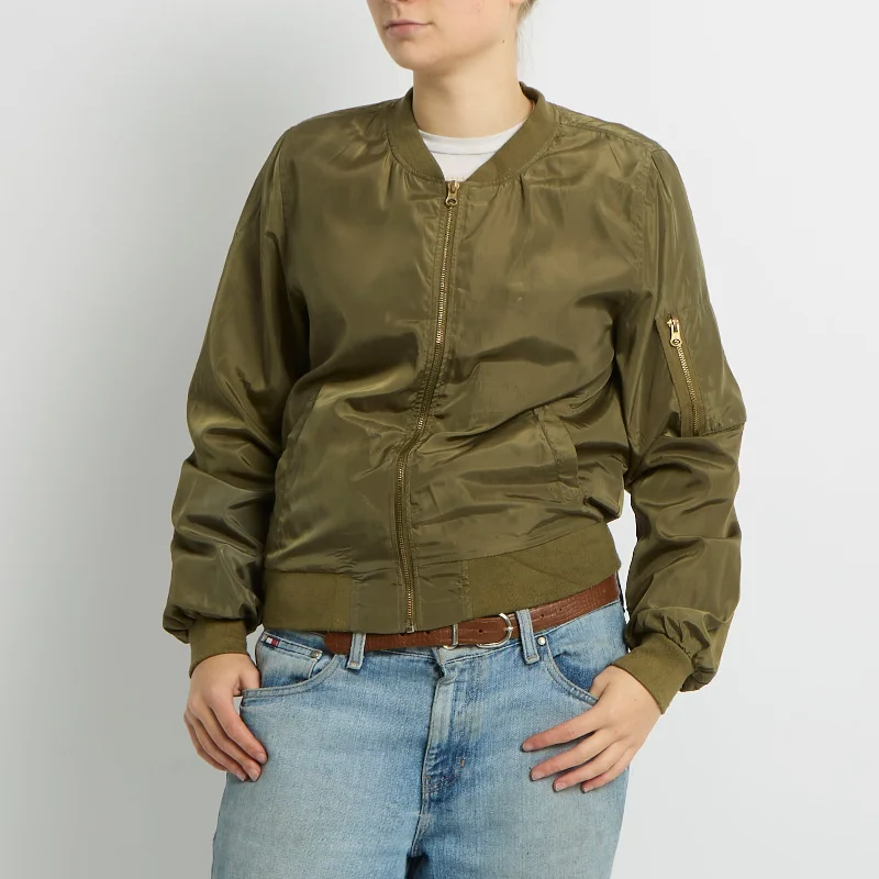 Lightweight Bomber Jacket - UK 10 Tiered Jacket Buttoned Jacket Zippered Jacket