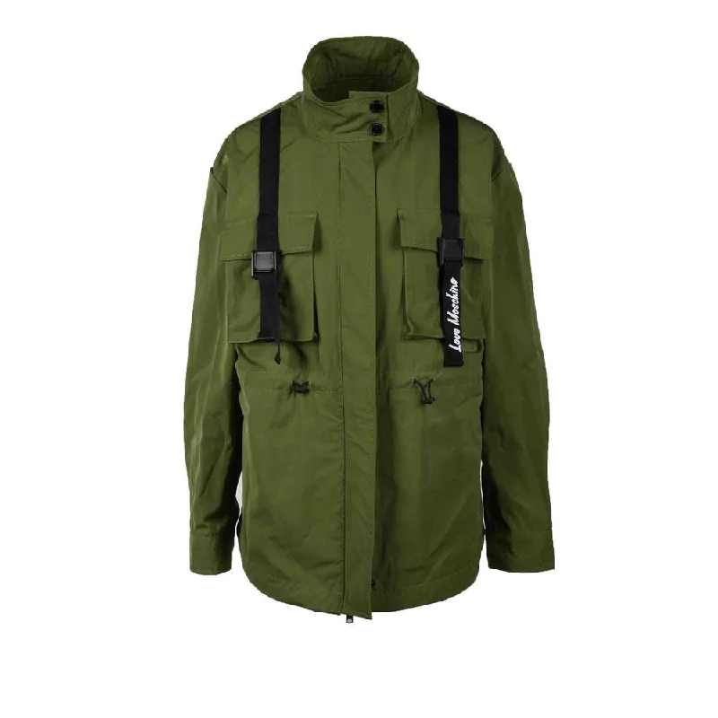 Love Moschino Green Polyester Jackets & Coat Chenille Jacket Brocade Jacket Lace Jacket Love Moschino Green Polyester Jackets & Coat Chenille Jacket Brocade Jacket Lace Jacket