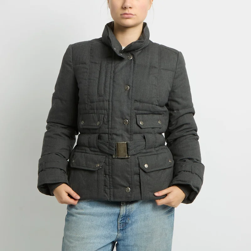 Marlboro Classics Belted Puffer Jacket - UK 10 Embroidered Jacket Appliqued Jacket Beaded Jacket Marlboro Classics Belted Puffer Jacket - UK 10 Embroidered Jacket Appliqued Jacket Beaded Jacket
