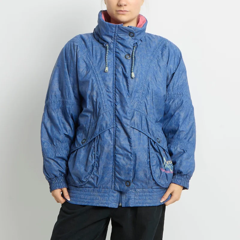 Patterned Ski Jacket - UK 16 Denim Jacket Leather Jacket Suede Jacket