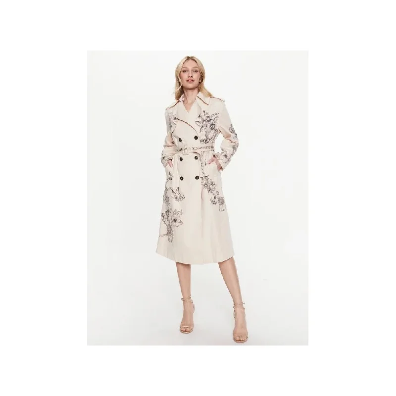 PINKO Beige Cotton Jackets & Coat Nylon Jacket Polyester Jacket Spandex Jacket