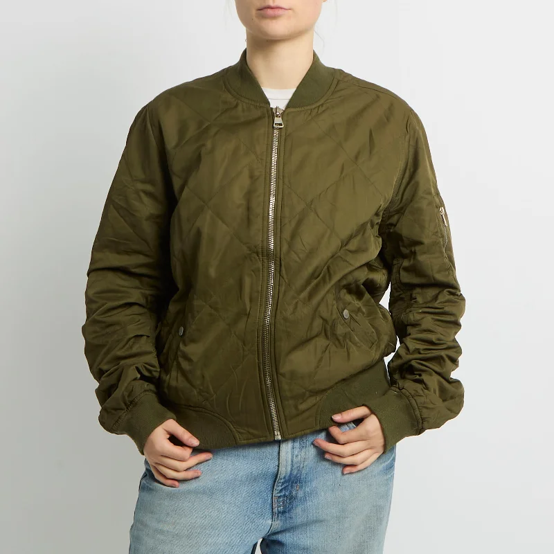 Quilted Bomber Jacket - UK 12 Wool Jacket Cashmere Jacket Tweed Jacket