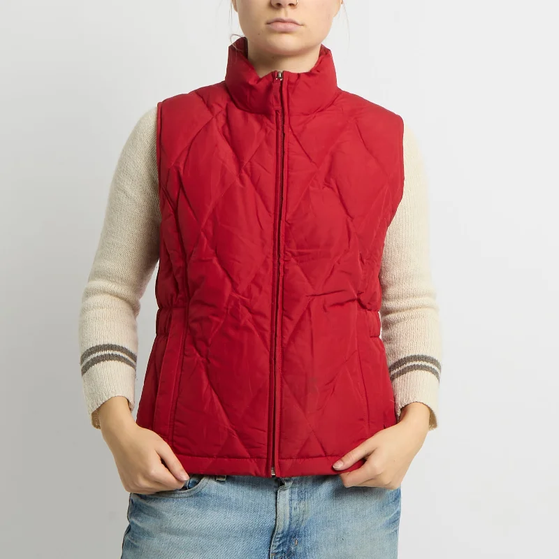 Quilted Gilet Jacket - UK 10 Tiered Jacket Buttoned Jacket Zippered Jacket