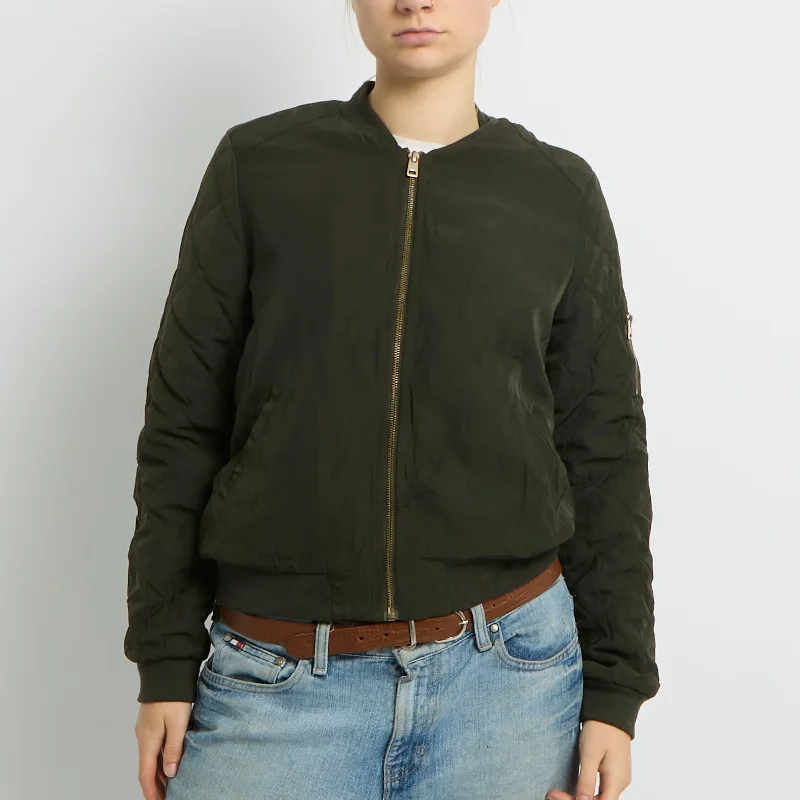 Quilted Lightweight Bomber Jacket - UK 8 Denim Jacket Leather Jacket Suede Jacket