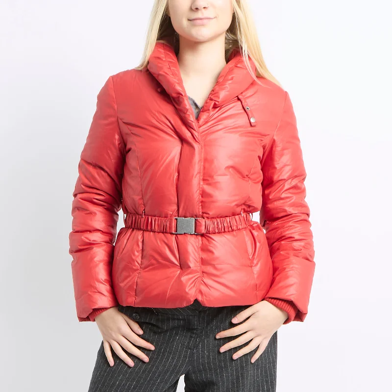 Slam Puffer Jacket - UK 8 Tiered Jacket Buttoned Jacket Zippered Jacket