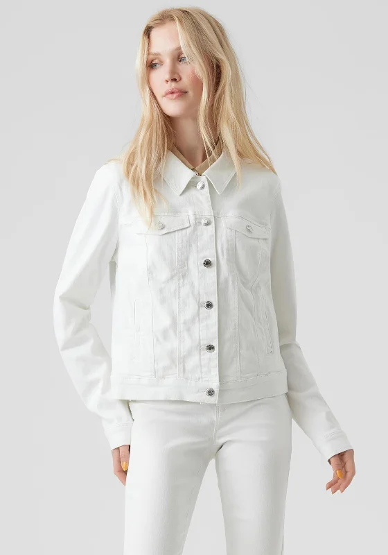 Vero Moda Wild Soya Short Denim Jacket, Bright White A-Line Jacket Boat Neck Shawl Collar Vero Moda Wild Soya Short Denim Jacket, Bright White A-Line Jacket Boat Neck Shawl Collar