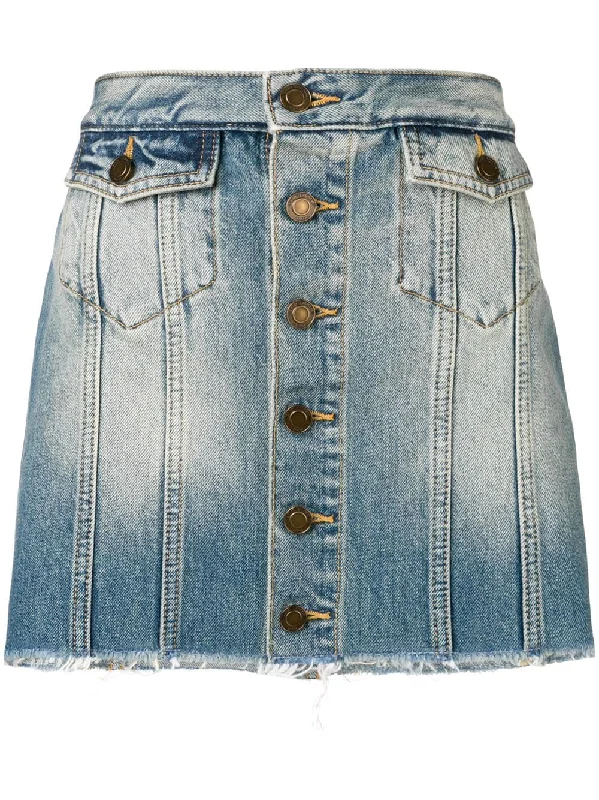 buttoned denim mini skirt denim skirt fashionable