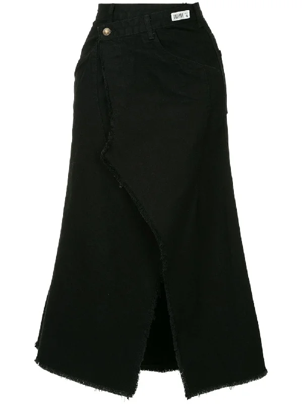 distressed wrapped denim skirt lace skirt feminine
