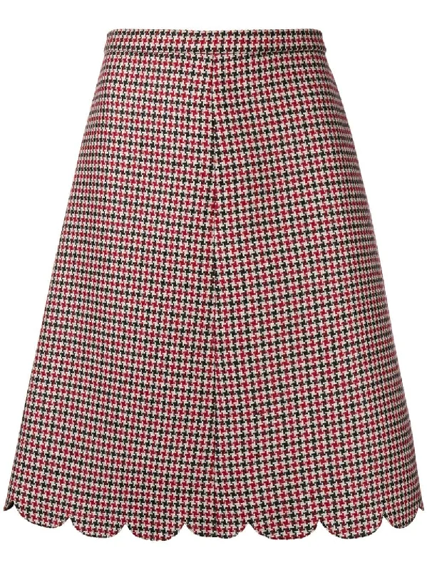 check a-line skirt denim skirt casual